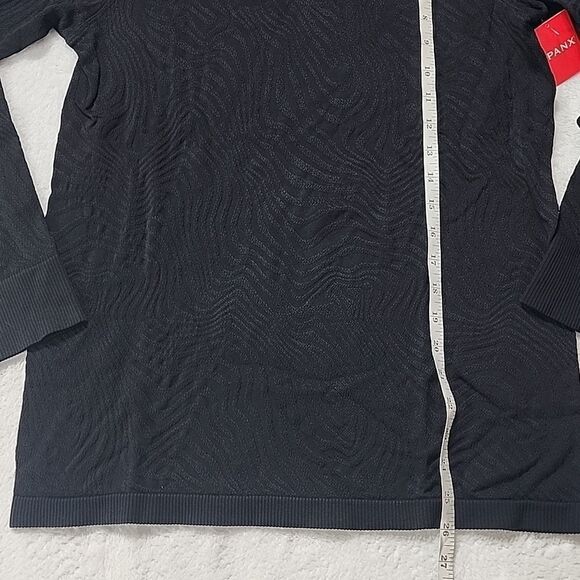 175 NWT Spanx Seamless Swirl Long Sleeve Shirt Size Large Black - Picture 8 of 8
